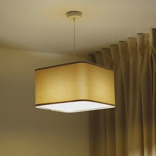 Maco Design Kwadro hanglamp, beige, 40 x 40 cm, velours stof