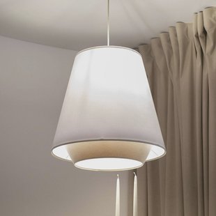 Maco Design Sensei doblo hanglamp, wit/beige, Ø 50 cm, textiel