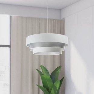 Maco Design Triniti hanglamp, wit/zilver, Ø 60 cm, textiel