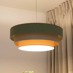 Maco Design Triniti hanglamp, groen/beige/crème, Ø 60 cm, textiel