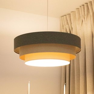 Maco Design Triniti hanglamp, bruin/beige/crème, Ø 60 cm, textiel