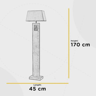 ONLI Vloerlamp Miriel, hoogte 170 cm, textiel, hout