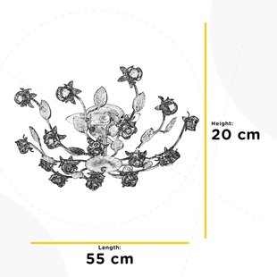 ONLI Carolina plafondlamp, ivoorkleurig, 3-lamps, ijzer