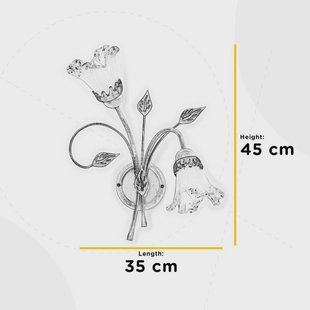 ONLI Lancia wandlamp, ivoorkleurig, 2-lamps, ijzer, glas