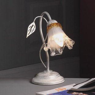 ONLI Lancia tafellamp, ivoorkleurig, 1-lamp, ijzer, glas