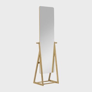 Spiegel bamboe staand - bruin - 172x47x42 cm