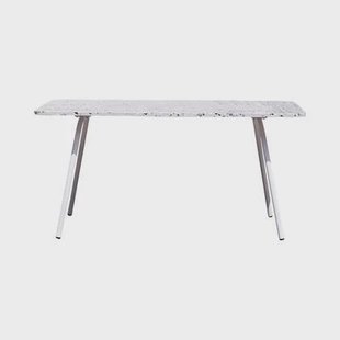 Tikamoon - Rechthoekige tafel van terrazzo en wit metaal 4|6 p.