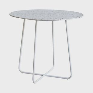 Tikamoon - Ronde tafel in premium terrazzo en wit metaal 4 pers.