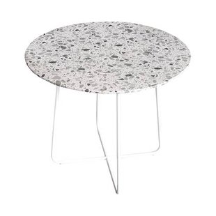 Tikamoon - Ronde tafel in premium terrazzo en groen metaal 4 pers.