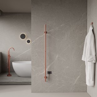 Elektrische Staafhanddoekradiator BWS Roku 60 Watt 150 cm Geborsteld Koper