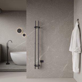 Elektrische Staafhanddoekradiator Dubbel BWS Roku 120 Watt 150 cm Gunmetal