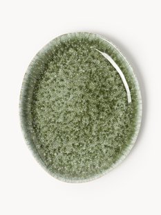 Handgemaakt ontbijtbord Macey met organische vorm, 4 stuks