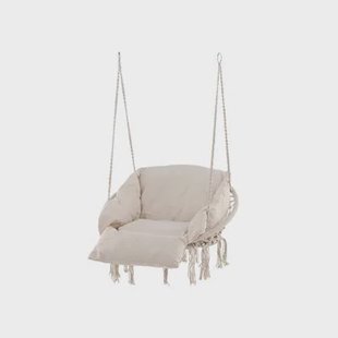 Nest outdoor Leah katoenen tuin hangstoel beige - met zitkussen