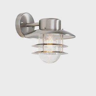 QAZQA Industriële wandlamp staal IP44 - Shell