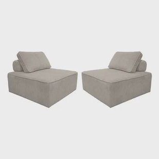 sweeek - Fauteuil voor modulaire bank ribfluweel (set van 2) sweeek - Fauteuil voor modulaire bank ribfluweel (set van 2)
