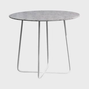 Tikamoon - Ronde tuintafel in premium terrazzo en groen metaal 4 p.