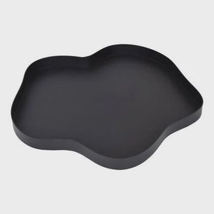 LOFT42 Serva Organisch Metalen Dienblad - Zwart - Ø40 cm LOFT42 Serva Organisch Metalen Dienblad - Zwart - Ø40 cm