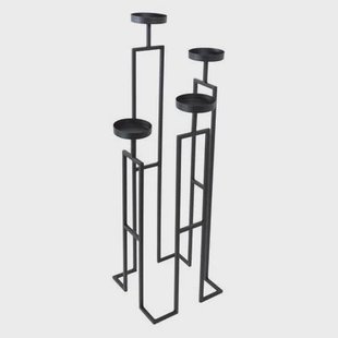 LOFT42 Vloerkandelaar Stella 4 kaarsen - Zwart metaal