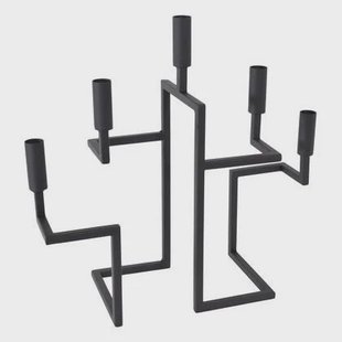 LOFT42 Hook Kandelaar - 5 Kaarsen - Metaal - Mat Zwart - 44x42x16