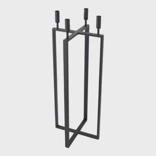 LOFT42 Vloerkandelaar Birk 4 kaarsen - Zwart metaal