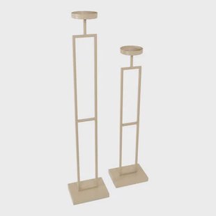 LOFT42 Vloerkandelaar Set Flame - Beige metaal LOFT42 Vloerkandelaar Set Flame - Beige metaal