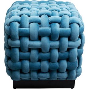 Kare Design Weave kruk - blauw - fluweel