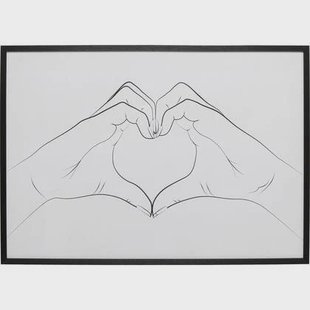 Schilderij handen harten 103x73cm Kare Design