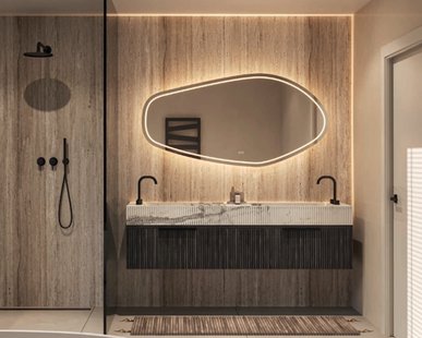 Spiegel Hipp Design Phantom 012 Organisch Met Verlichting Incl. Spiegelverwarming (Alle Maten)