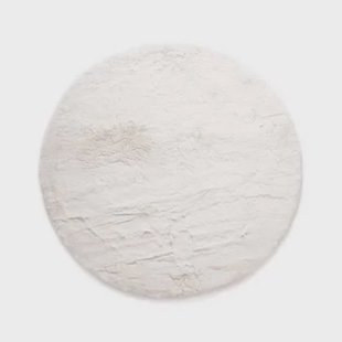 Tapeso Fluffy vloerkleed rond - Comfy Deluxe wit - 100 cm