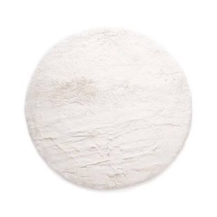 Tapeso Fluffy vloerkleed rond - Comfy Deluxe wit - 120 cm