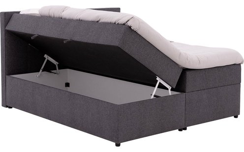 Goossens Basic Boxspring Compleet Store Storage Box, Vlak 180 x 200 cm (=2x 90 x 200 cm) met hoofdbord zonder voetbord incl. 2x matras