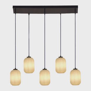by fonQ Ribba Hanglamp - 5 Lichts - Opaalglas