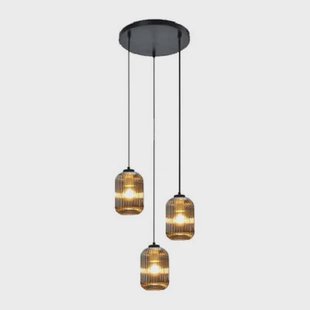 by fonQ Ribba Hanglamp - 3 Lichts - Smokey Glas