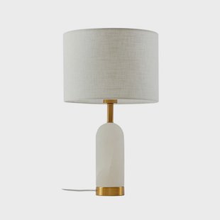 Lindby - Alabaster Taffellamp Ø30 Wit/Goud