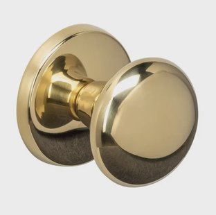 Intersteel Voordeurknop paddenstoel ø58mm op achterplaat éénzijdige montage PVD messingkleur