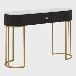 Mauro Ferretti Montpellier Console in metalen stof hout zwart witgoud