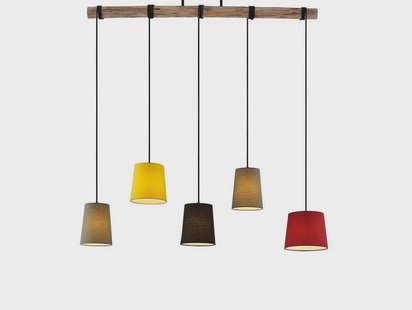 Amilia 5 Hanglamp Multi Lindby - Eetkamer - Jong wonen - Stof - Meerdere lampen