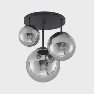 Teeja 3 Round Plafondlamp Smoke Lindby - Woonkamer - Modern - Glas - Meerdere lampen