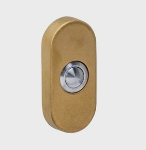 Intersteel Deurbel drukker ovaal verdekt PVD messing getrommeld