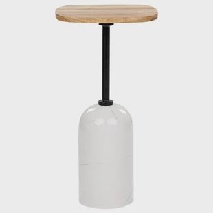 Beliani - OASIS - Bijzettafel - Wit|Bruin - Hout