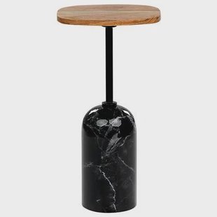 Beliani - OASIS - Bijzettafel - Zwart|Bruin - Hout