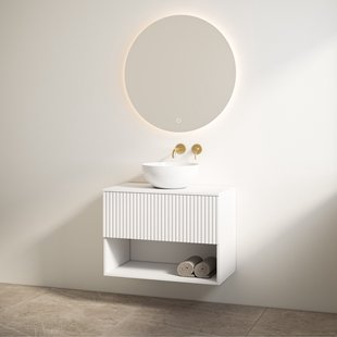 Badmeubelset Best Design Rigatti 100 cm Mat Wit + Mat Wit Blad