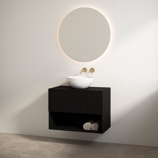 Badmeubelset Best Design Rigatti 100 cm Mat Zwart + Mat Zwart Blad