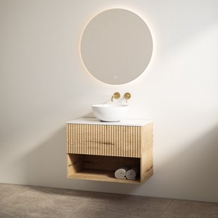 Badmeubelset Best Design Rigatti 78 cm Halifax + Glans Wit Blad