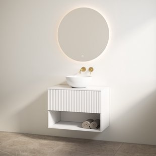 Badmeubelset Best Design Rigatti 60 cm Mat Wit + Glans Wit Blad