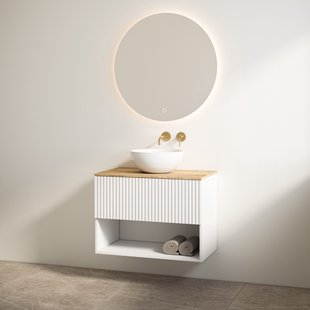 Badmeubelset Best Design Rigatti 60 cm Mat Wit + Halifax Blad