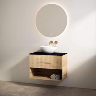 Badmeubelset Best Design Rigatti 60 cm Halifax + Mat Zwart Blad