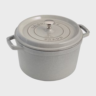 STAUB Staub ronde braadpan hoog model 4,8 L White Truffle STAUB Staub ronde braadpan hoog model 4,8 L White Truffle