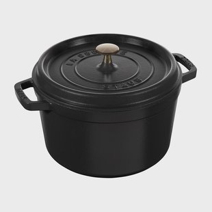 STAUB Staub ronde braadpan hoog model 4,8 L Matzwart