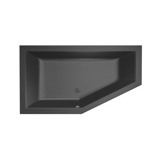 Xenz Society Hoekbad - 160x90x53 - afvoer Midden - Links - acryl - ebony 6881-29